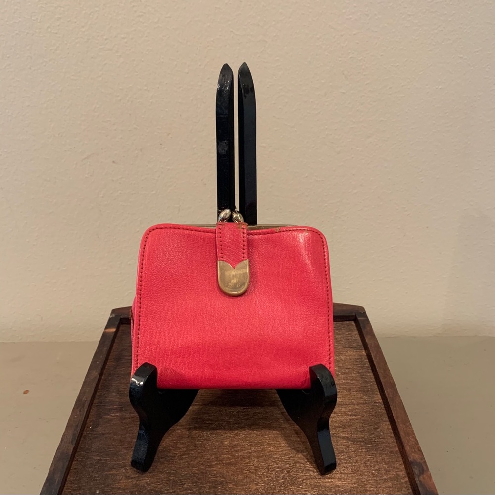 Vintage Bosca Red Leather Money Wallet